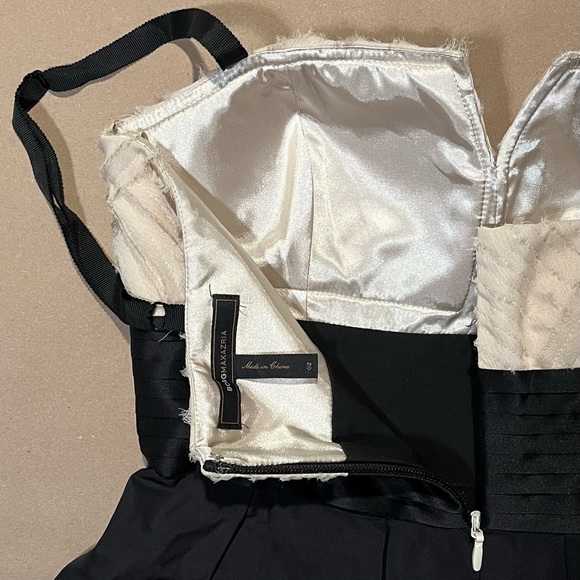 ✨NWoT✨🏷BCBGMAXAZRIA: Black/Cream Fit & Flare Tuxedo Cocktail🍸Dress - Picture 4 of 15